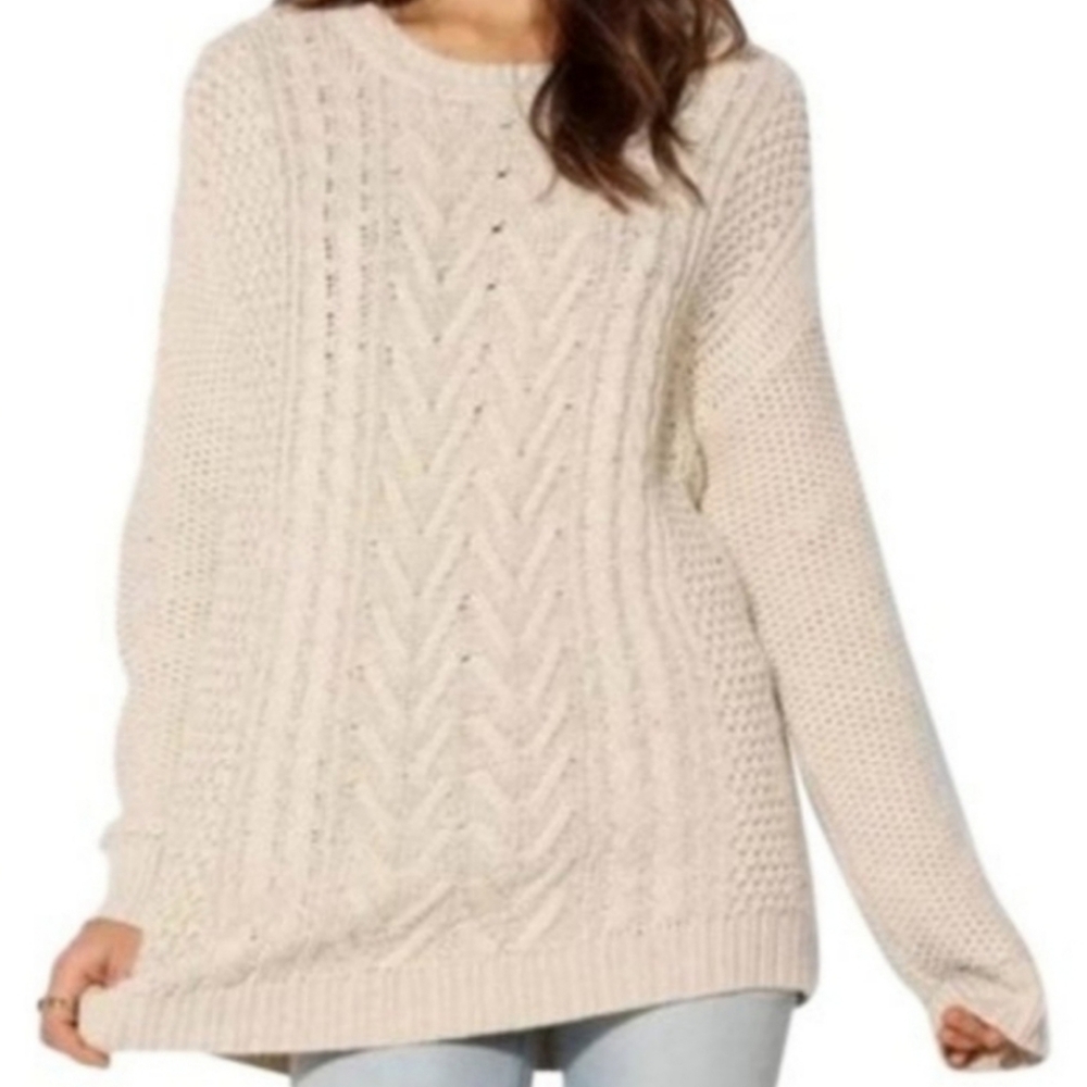 BDG Cable-Knit Crewneck Cream Sweater size S